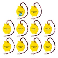 10 X Batteries CR2016 3V avec Câble 2 Broches Pile Bios CMOS Connecteur Calculer