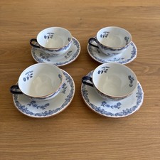 4 Tasses Rorstrand Ostindia East Indies VDN  Blue Flowers  Sweden
