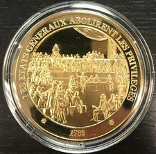 HISTOIRE DE FRANCE - Médaille Vermeil Argent Doré or fin - 1789