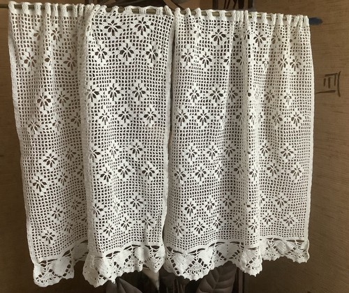 Paire rideaux anciens crochet