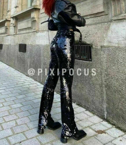 Pantalon noir paillettes - noir,