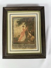 Grande gravure 19e colorisée