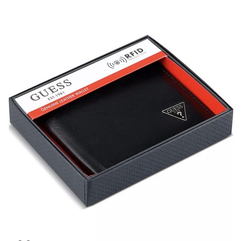 Guess black leather wallet - black,