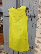 Robe Trapèze Vintage Années 1960 Jaune Taille M