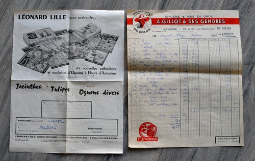 Facture ancienne les - ancienne, (1962)