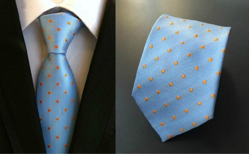 Cravate bleu clair orange - orange, À