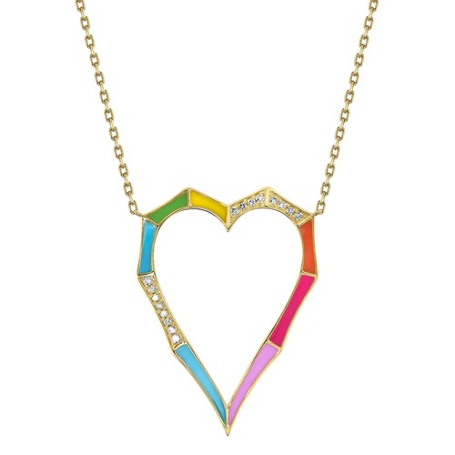 14k jaune diamant émail - 14k,