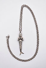 Ancien pendentif sirène à la queue articulée en argent silver mermaid pendant