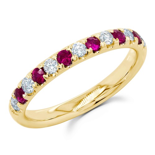 14k jaune diamant rubis - jaune,