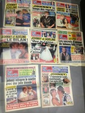 lot 7 affiches + 8  journaux " ici Paris " Johnny Hallyday Adelline années 87/92