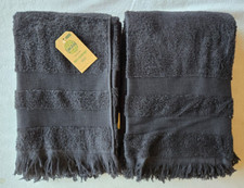 2 draps de bain noirs 70x140