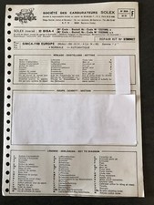 Fiche Technique 1972 SIMCA