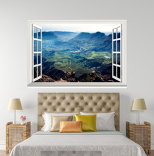 Colline 3D prairie 66 fenêtres ouvertes WallPaper peintures murales mur impression déco Carly