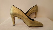Escarpins de soirée Paillette Or "Années 2000"- CHARLES KAMMER" Paris - T.6 (36)