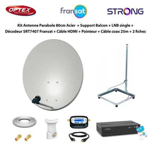 Kit parabole 80cm acier - parabole,
