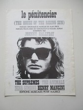 PARTITION VINTAGE JOHNNY HALLYDAY LE PENITENCIER SUPREMES/ANIMALS/ NINA SIMONE