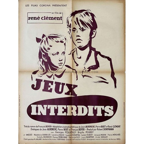 Jeux interdits affiche film - jeux,