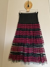 NATHALIE GARÇON PARIS : SUPERBE JUPON TAILLE HAUTE TULLE VINTAGE PUNK SHABBY 