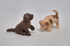 2 CHIOTS MARRONS ET TACHETE PLAYMOBIL...