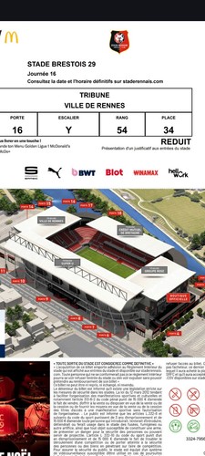 Billets match rennes brest - match,
