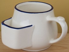 Antique Tea Mug Blue White Incised I on the bottom Perfect Condition R