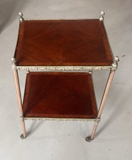 Petite Table D’appoint Maison Jansen Année 50/70 Plateaux En Acajou. Marquetée