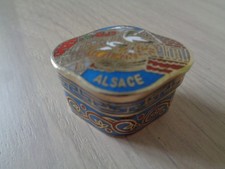 PETITE BOITE CLOISONNE EMAILLE ALSACE  CIGOGNE