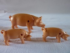 PLAYMOBIL  ANIMAUX FERME 2 PORCELETS 1 TRUIE PREMIERE EDITION