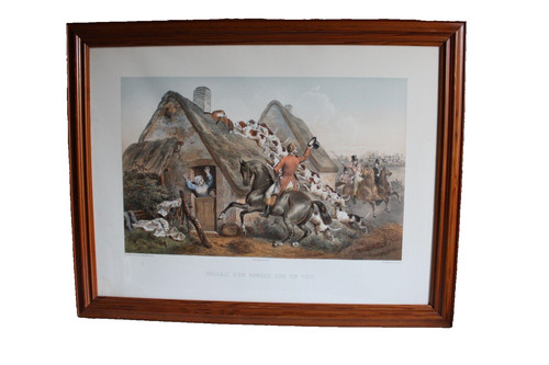 Ancienne gravure chasse - , à