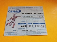 RARE ORIGINAL FOOTBALL PLACE TICKET  PSG / Montpellier Le 13 Janvier 2008