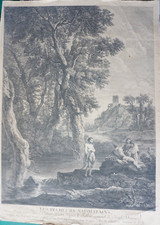 Joseph VERNET (1714-1789) GRANDE GRAVURE XVIII° PECHEUR NAPLES NAPOLI ITALIE