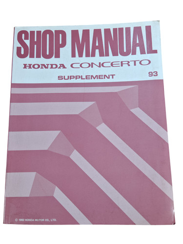 Manuel atelier honda - manuel, d'atelier