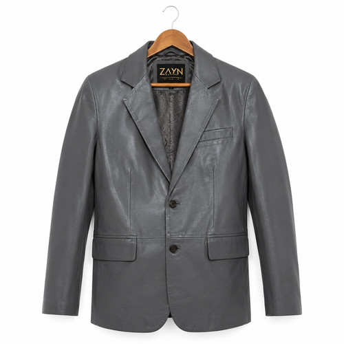 Blazer homme gris cuir - en,