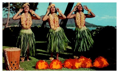 Hula maidens dans ombe - hula, l'ombe