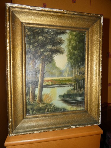 Tableau ancien huile - huile, toile