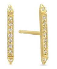 0.54ct Naturel Diamant Rond 14k Solide Jaune or Mariage Boucles D'Oreilles