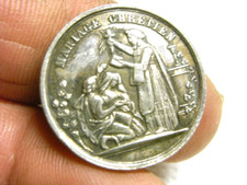 ?? ANCIEN JETON DE MARIAGE PRESENCE CHRÉTIEN ARGENT MASSIF JEWEL SILVER MEDAL