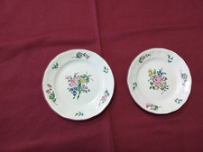2 assiettes a gâteaux en faïence  de Lunéville KG décor Réverbère Ø 14,5 cm