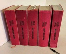 Lot 5 guide rouge Michelin FRANCE 1979 1982 1984 1986 1992