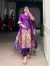 Indien Paithani Caftan Pure