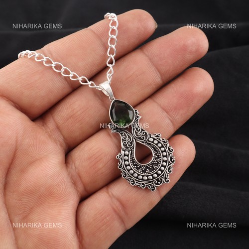 Pendentif poire argent - en,