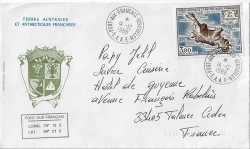 Taaf 1988 kerguelen lettre - taaf, 1988,