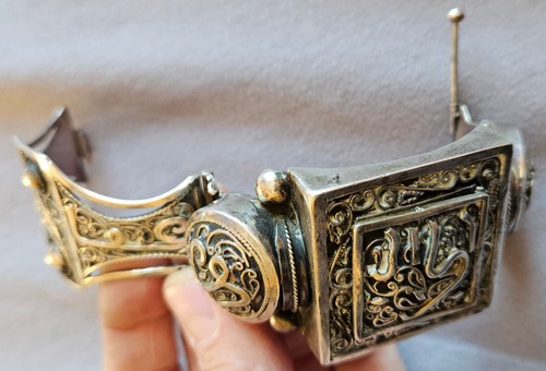 Gros bracelet manchette argent