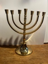 Menorah en laiton - plaque en or 24k