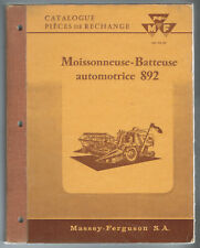 ▬►Catalogue Pieces Rechange Moissonneuse Batteuse MASSEY FERGUSON MF 892 COMBINE