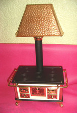 Superbe cuisinière luxe miniature avec hotte cuivre maison de poupée Bodo Hennig