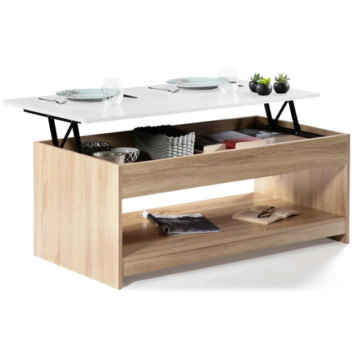 Table basse plateau relevable