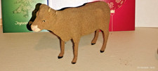 BOEUF VACHE Floqué pour crèche DEVINEAU - L=17cm H=12cm -  SANTON de NOEL