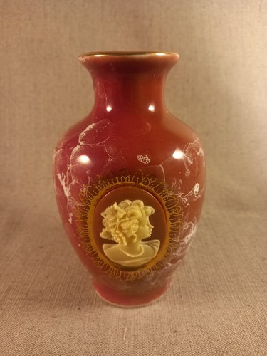 Ancien vase marbré - rose, et