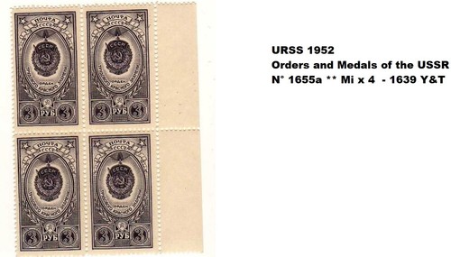 Urss 1952 orders and medals - orders, of